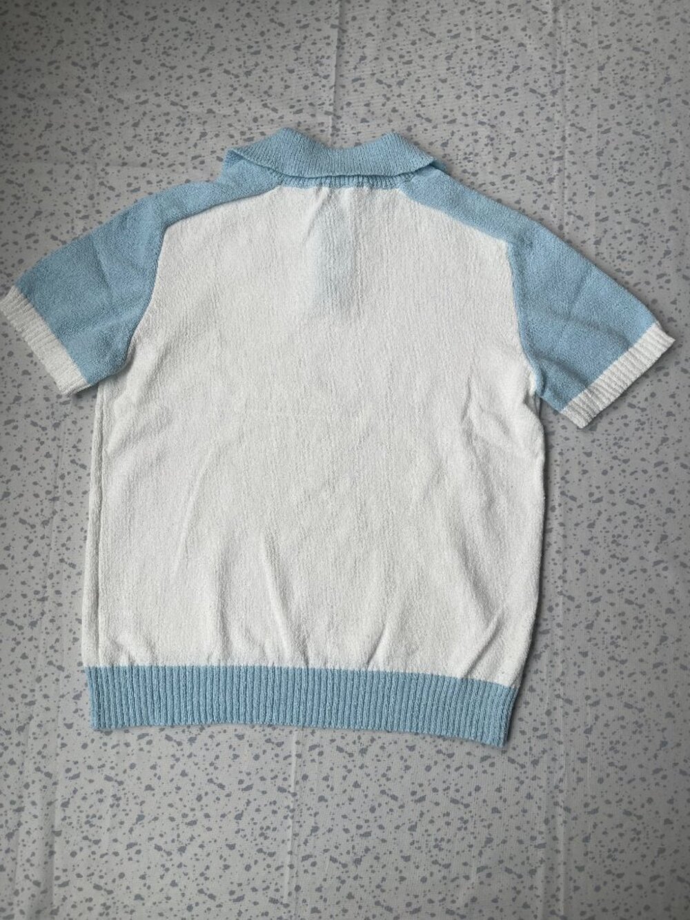 Casablanca Raglan Boucle Polo Shirt White/Blue - Picture 7 of 7